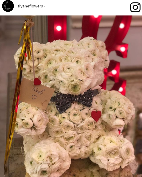 roses made into a teddy bear